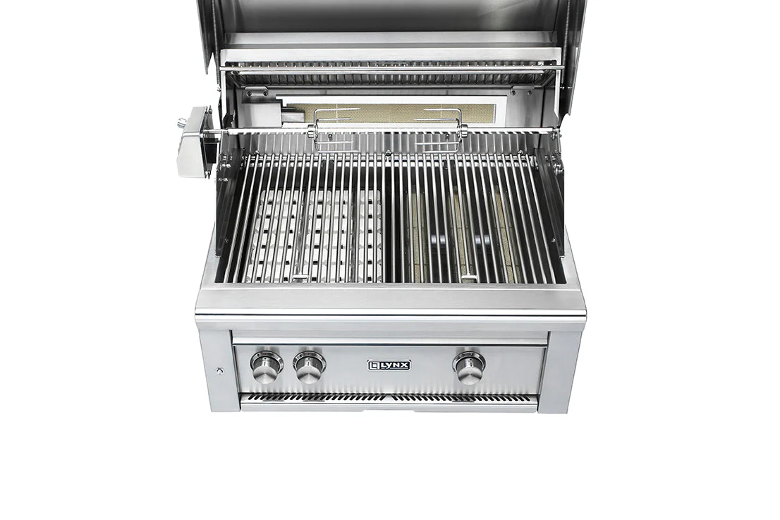 30" Professional Built-in Grill with 1 Trident Infrared Burner and 1 Ceramic Burner and Rotisserie (L30TR) - Image 2